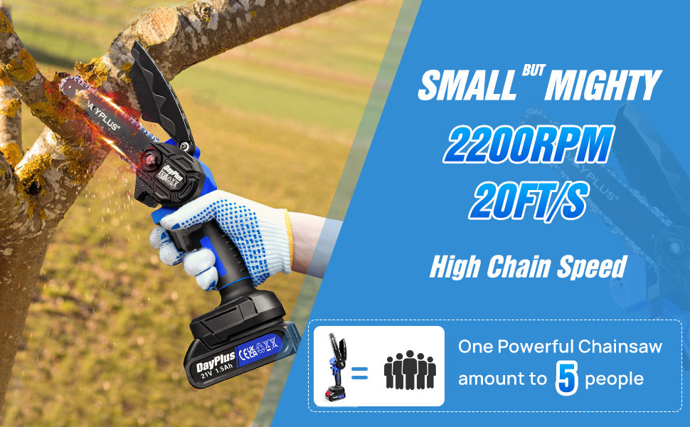 NEW Arrivals 6" Inch Mini Chainsaw Set With 1/2 -5AH Lithium Batteries Cordless Electric Power Chain Saw EU Plug for Tree Branch Wood Cutting Home Garden Accessories Supplies