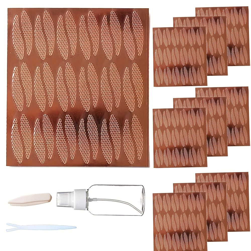 NEW 36 PCS Droplet-Shaped Double Eyelid Stickers + Tweezers + Fork Designed to Enhance The Appearance of Round, Naturally Large Eyes. For Sagging Eyelids They Feature a Curved Design for Easier Application