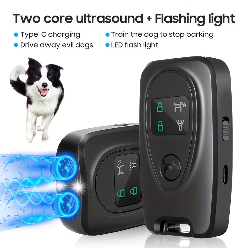 Mini Handheld Anti-Barking Device, Soundwave technology Dog Repeller, Noise Reducer, Quiet Pet Trainer, Compact & Portable, Ideal for Dog Training & Outdoor Use, Black, Perfect Gift for Dog Owners & Dog Lovers,  Compact Desi