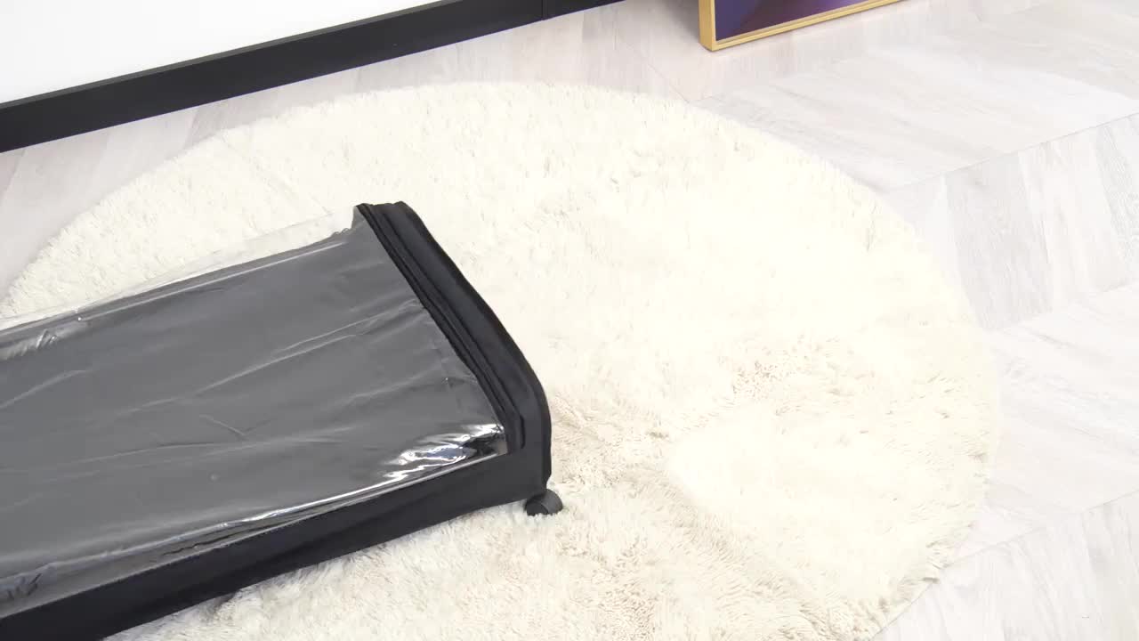 2 Sets, Underbed Storage Box, with Wheels Lid, 48L Metal Frame, Bed Box, Organizer, Storage Bag, Foldable Underbed Box for Clothes, Shoes, Blankets, Bedding, Home Furniture Supplies