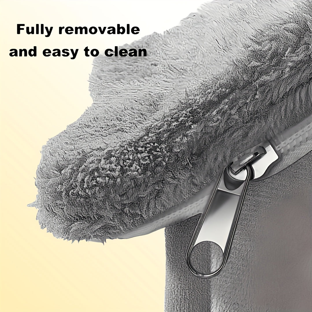 Cozy Pet House for Cats & Dogs - Detachable, Washable Winter Bed | Soft Polyester Cat Cave Nest with Classic Style