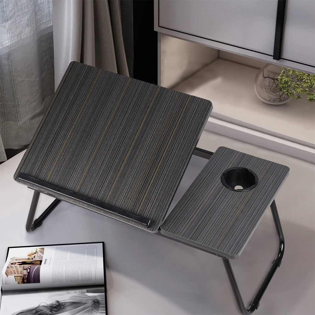 Laptop Desk Laptop Bed Table with Foldable Legs and Cup Slot, Reading Holder Notebook Stand with Adjustable Height Angle, Laptop Bed Tray for Bed Sofa Breakfast Work Study Reading