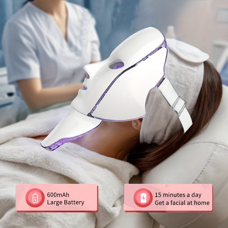 7-Color Multifunctional Portable Facial and Neck Mask Machine | USB Charging, 600mAh Rechargeable Battery, Touch Screen, Wireless, Reusable, Suitable for Both Men and Women, Ideal for Home and Salon Use, Perfect Valentine'S D