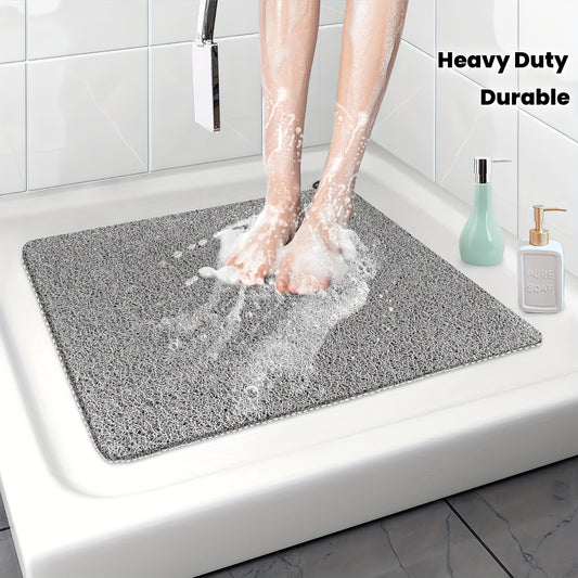 5 Colors Extra Large Non-Slip Shower Mat - Heavy-Duty 2100-2500gsm Thick 0.4in/1cm Thick, 21x21 Inch (53x53cm) Bath Mat with Foaming Loofah Base, Shower, Tub - Easy-clean Surface, Shower Mat Non Slip, Durable Plastic