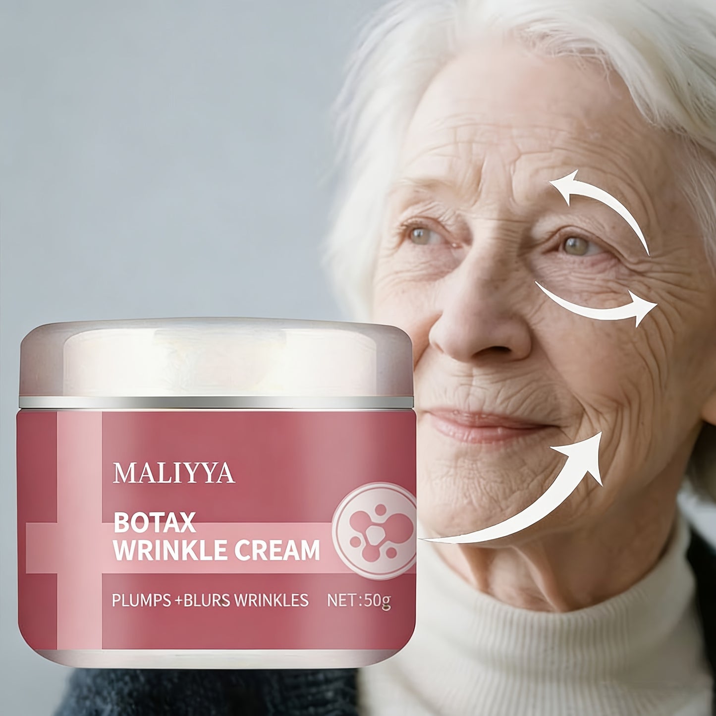 NEW Botax Wrinkle Cream | Hyaluronic Acid, Aloe Vera & Vitamin E - Non-Alcoholic Moisturizing Formula for Dry Light Beige, Deep Hydration, Sleek Jar Design, Natural Finish