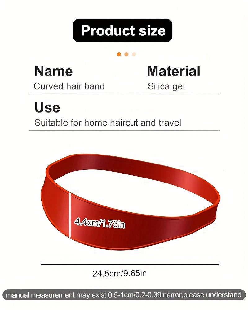 3 Colors Men's Silicone Haircut Band - Flexible, Curved Hair Trimming Guide for DIY Home & Travel Use, Soft Grip Hair Styling Tool Hair Care Accessories