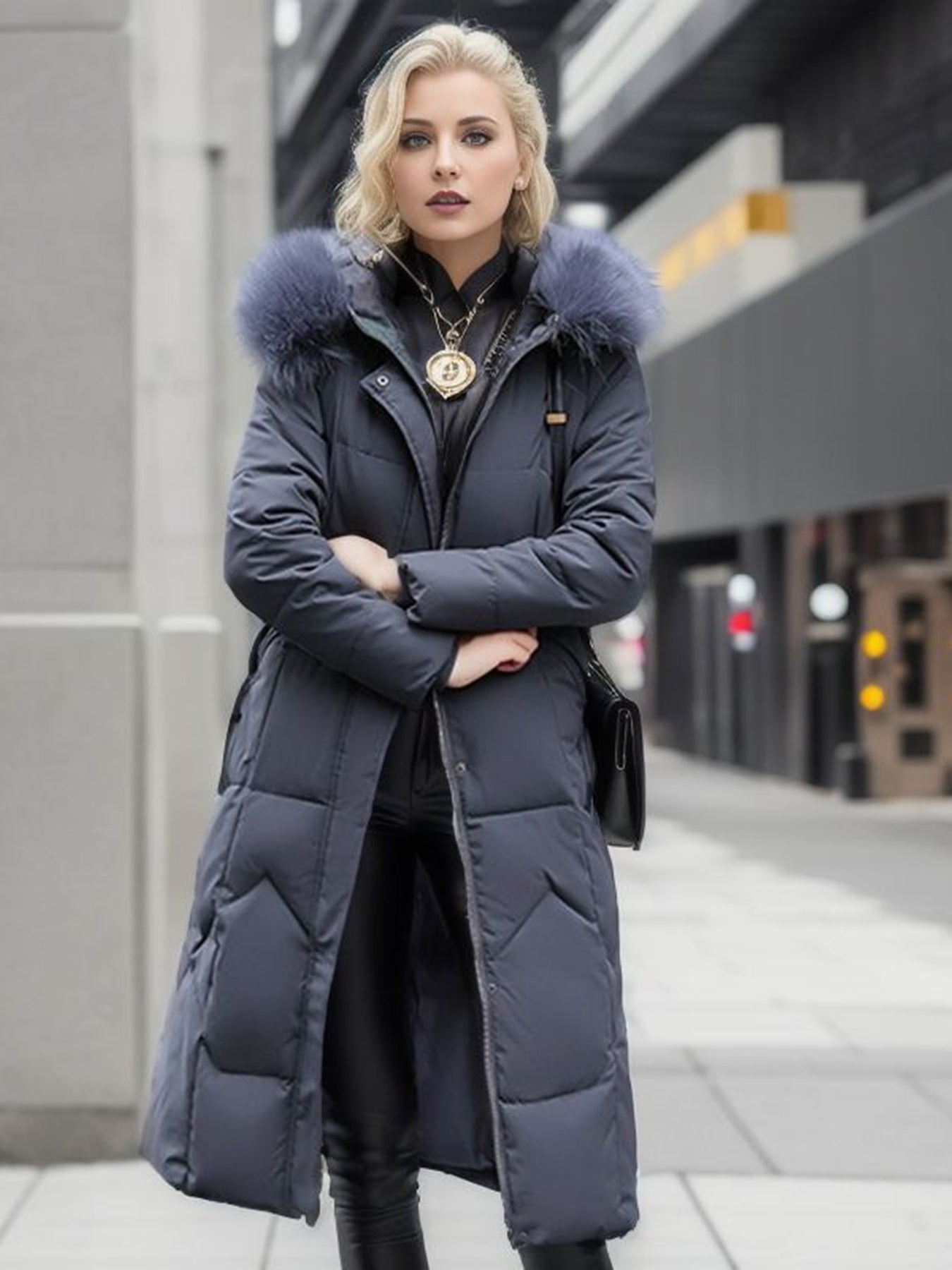 New  5 Colors Women's Heavyweight Longline Parka Coat - Oversized Fit, Hooded, Multi-Button Front, Pockets, Work-Ready Winter Jacket UK Warehouses Supplies