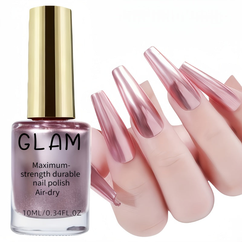 CLAM Premium Rose Golden Nail Polish - Quick-drying Natural Nail Art with Long-lasting Shine, Nail Strengthener for All Hands and Feet, Salon-quality Nail Design, Enhances Nail Toughness, Nail Art Supplies, Nail Technician Ac