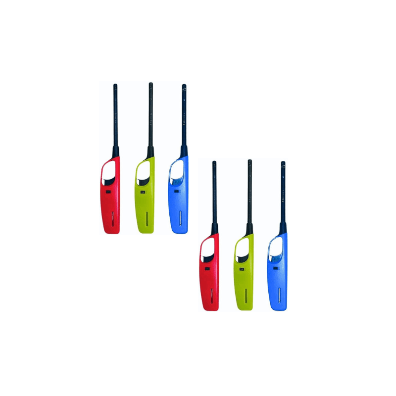 3 PCS Set  Large Refillable BBQ Gas Lighters, Safety Flame, Random Colors, Suitable for Kitchen, Barbecue, Candles, Camping, Cooking, BBQs & Fireworks