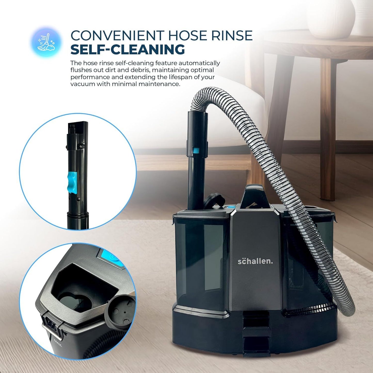 Deep Cleaning Upholstery & Carpet Cleaner Machine | Carpet Washer with Clean & Dirty Water Tank | Portable Powerful 500W Motor | Includes Carpet Brush, Glass Brush & Crevice Nozzle | Home & Car Carpet Cleaning Appliance | Sta