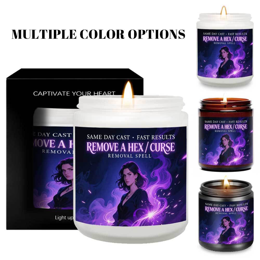 Curse Witchcraft Breaking Spell Candle - Remove Bad Energy & Hex Removal Ritual, Long-Lasting Soy Wax Magic Jar with Lavender Scent, & Rebound Spell for s, Witchcraft Gift for Women/Men (Halloween, Christmas, New Year) - Use