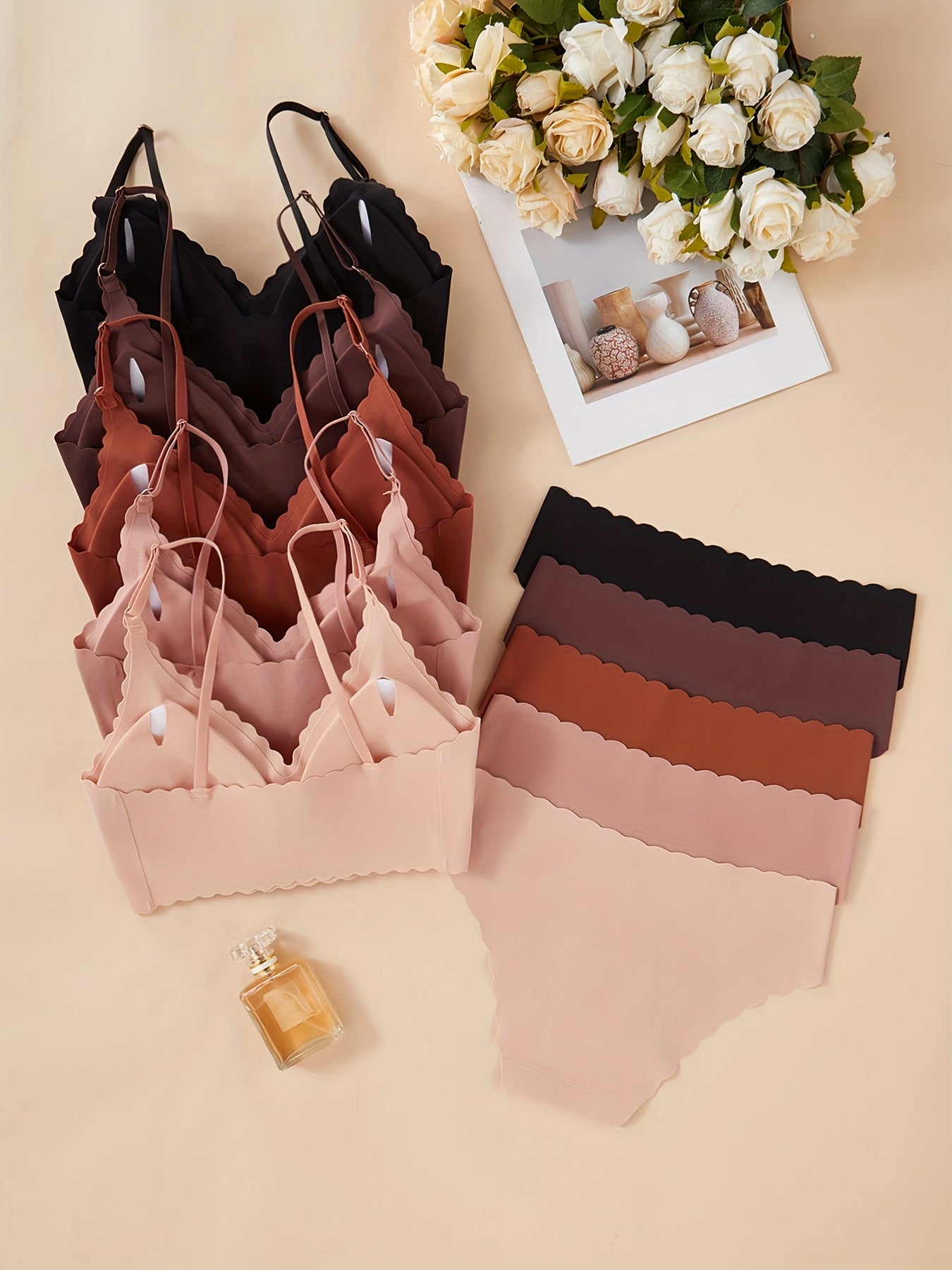 10pcs Women's No-Strap Lingerie Set - Sexy, Comfortable & Highly Supportive with Removable Pads, Adult Fashion | No-Strap Lingerie Set | Comfort Fit, Women's Underwear