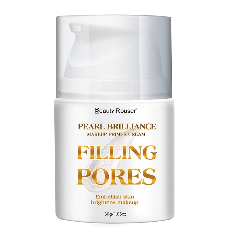 Beauty Rouser Pearl Korean Beauty Makeup Primer, Flawless Shine, Pore Filling, Oil Control Vitamin E, Long-Lasting, Moisturizing Pre-Makeup Cream, 1.4 Fl Oz (40ml) - Transparent, Non-Greasy, Smooth Texture for Flawless Makeup