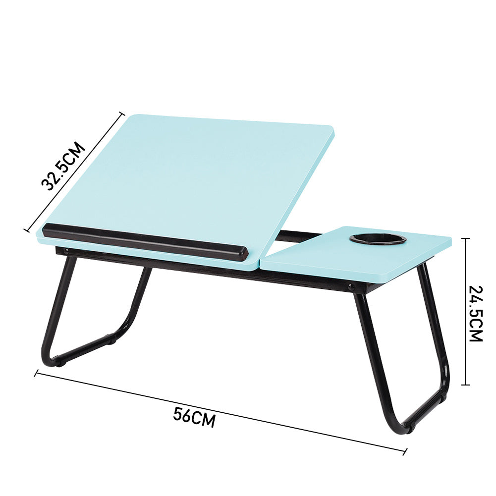 Laptop Desk Laptop Bed Table with Foldable Legs and Cup Slot, Reading Holder Notebook Stand with Adjustable Height Angle, Laptop Bed Tray for Bed Sofa Breakfast Work Study Reading