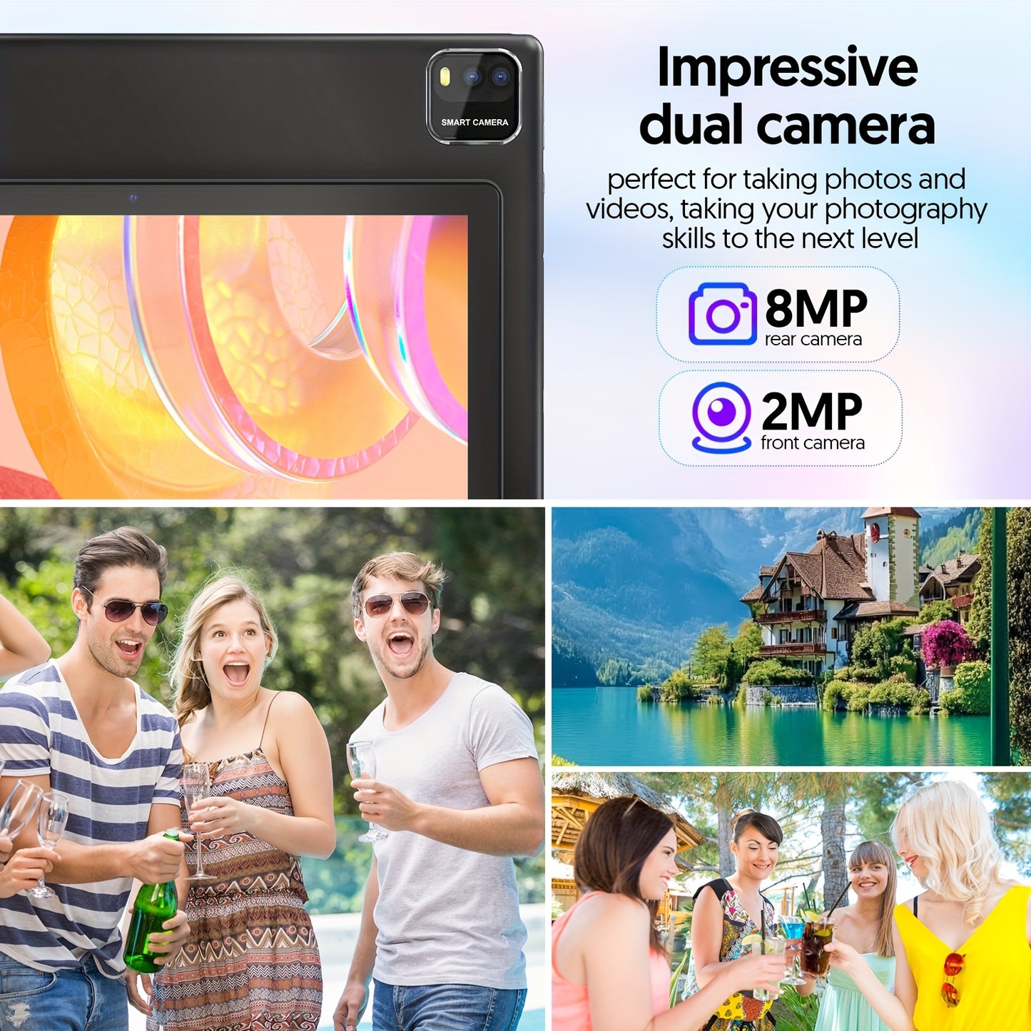 Android Tablet, Full Set Android 15 Tablet 10 Inch 12 (3+9) GB+64GB, 1TB Expansion, 4-core, 6000mAh, 2.0MP+8.0MP Dual Camera 5G WiFi 61280x800 High-definition Touch Screen, :Tablet+ case/ Tablet With Keyboard +Mouse+ Case+ St