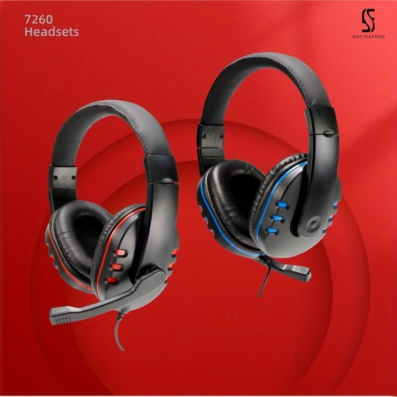 Wired Over-Ear Headset with Microphone for Work Meetings, Study Recording and Gaming Entertainment - Compatible: PS4/PS5/Xbox One/SWITCH / Mobile Phones & PC Tablets etc., comfortable to wear clear call, Lightweight Headphone