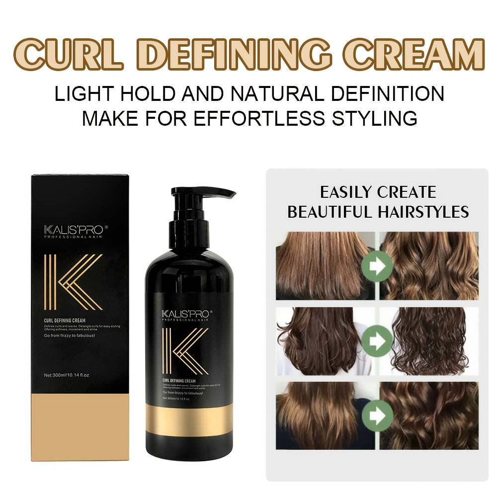 300ml for Curly/Wavy/Coily/Straight Hair Defining Cream, 10.14oz - Moisturizing Hair Styling Paste For Normal Hair& Wig, Long-Lasting Hold & Elasticity, Suitable For Wavy And Curly Textures, Frizz Control Haircare | Sleek Bot