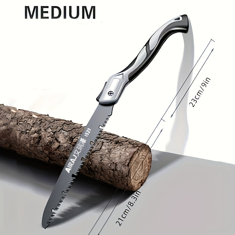 1pc Industrial Grade Steel Folding Saw, Manual Cutting Tool with Anti-Slip Durable Handle, Three Specifications Available for Outdoor Use, Without Battery