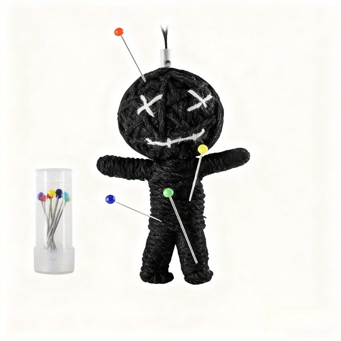 2 Sets of Knitted Voodoo Woven Ornaments Occult Party | Each Set Includes 5 Needles - Black Humor Style, Suitable for Parties or Joke Occasions, Boho Fabric Style