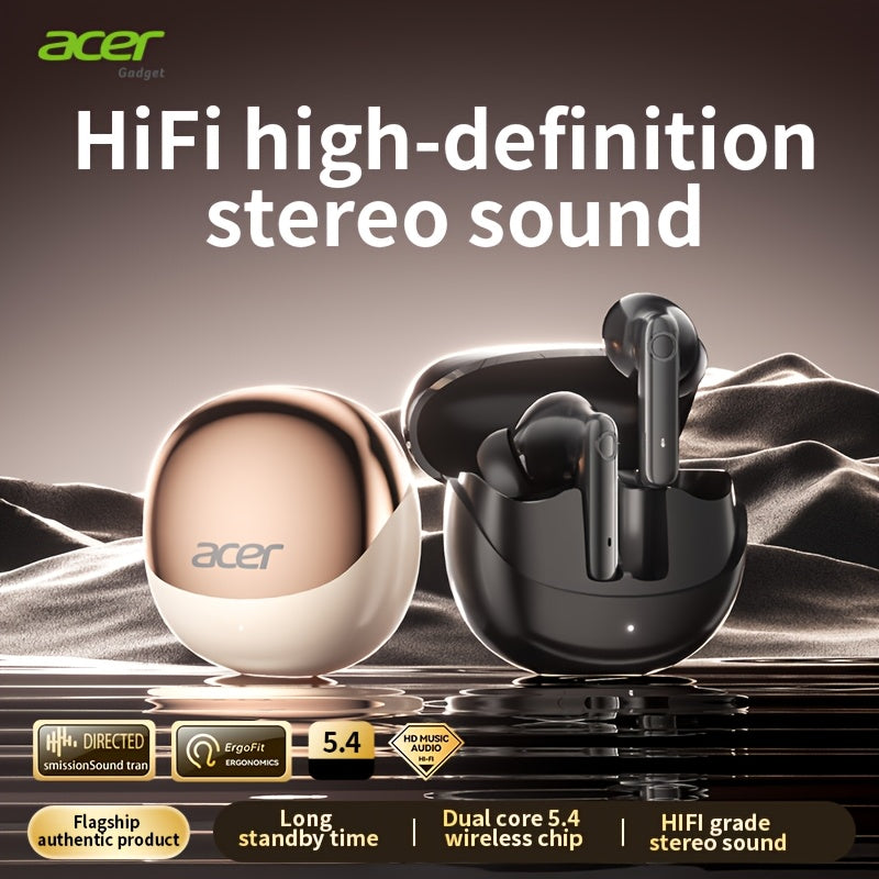 Original Acer Official Genuine Product] In-Ear Design | TWS Wireless Earbuds | Stereo | Deep Bass | Low Latency for Calls | Comfortable Fit (For Study/Business/Sports/Running/Fitness) | Portable Design | Multi-Device Compatib