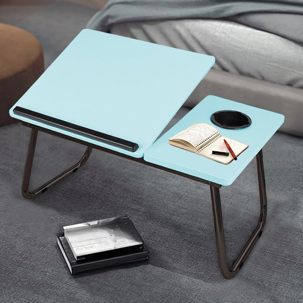 Laptop Desk Laptop Bed Table with Foldable Legs and Cup Slot, Reading Holder Notebook Stand with Adjustable Height Angle, Laptop Bed Tray for Bed Sofa Breakfast Work Study Reading
