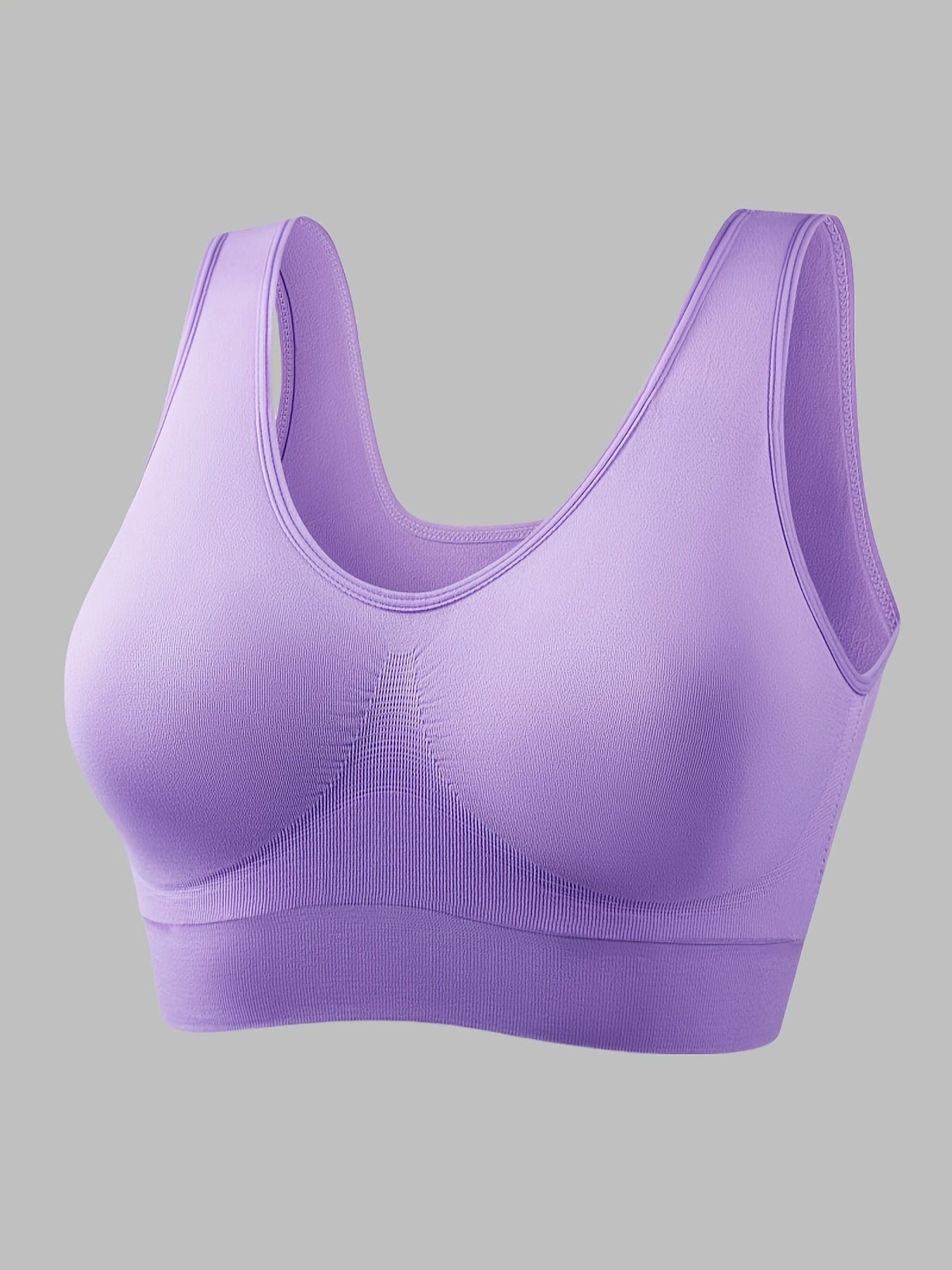 5 PCS Set S-2XL Plus Size Women's Sports Bras Set,  Solid Non Padded Seamless Running Versatile Bralette Outdoor Fitness Gym Yoga Pilates Bra Tops Big Girls Underwear Sets Sports Apparel Accessories