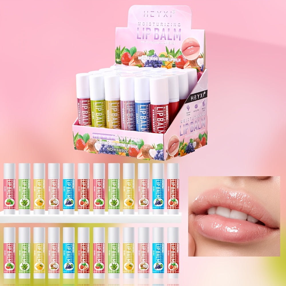 24pcs Set Fruit-Flavored Lip Balm Set - Hydrating & Moisturizing, Tinted Lip Care for All Skin Types, Berry Shades Women Personal Care Supplies