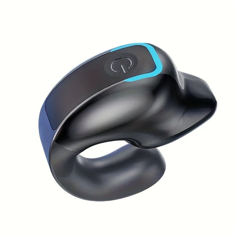 Single-Sided Clip-On Wireless Black Earphone with Bone Conduction | Large Capacity Battery, 5-2.5W Power, Call Control Button, Suitable for Sports, Running, Outdoor Activities, Ideal Gift for All