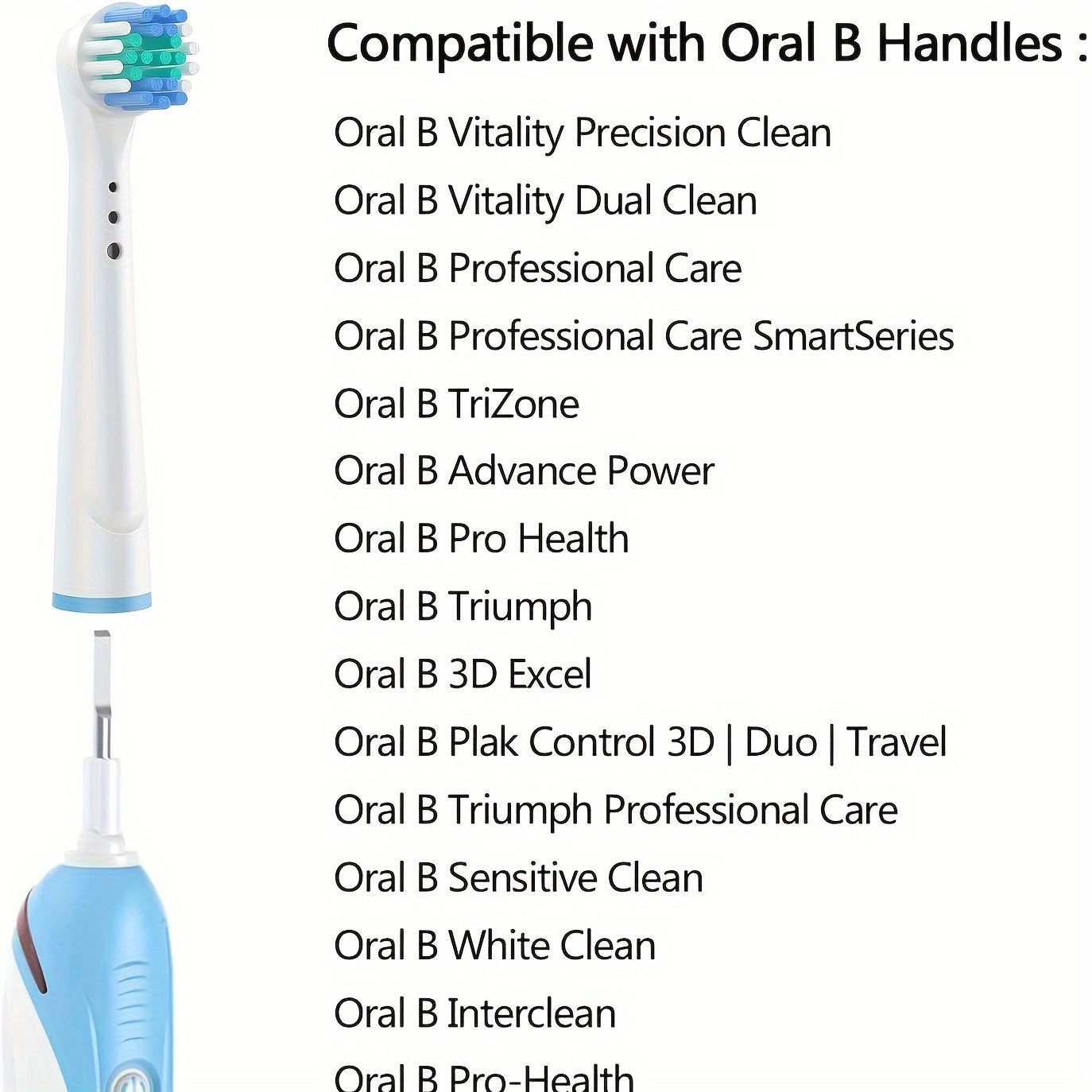 16PCS Set Oral B 16 Pack Professional Electric Toothbrush Heads Replacement, for Oral-B 7000/Pro 1000/9600/5000/3000/8000 Adult White, 1pc (16 Pack)