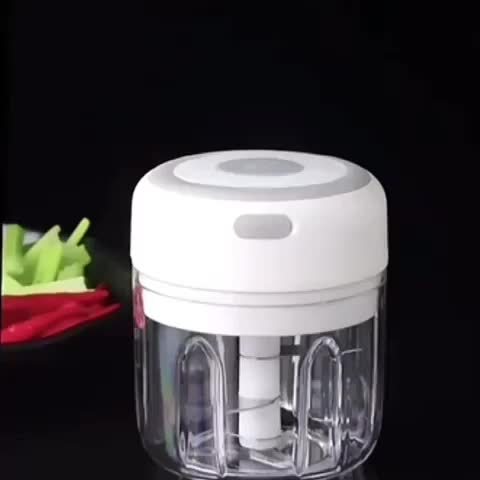 Electric Food Processor, Meat Grinder, Vegetable Chopper, Electric Garlic Chopper, 250ml USB Rechargeable Mini Chopper, Powerful Small Food Processor, Vegetable Mixer, Wireless Food Chopper for Ginger, Chili, Fruits, Meat, E