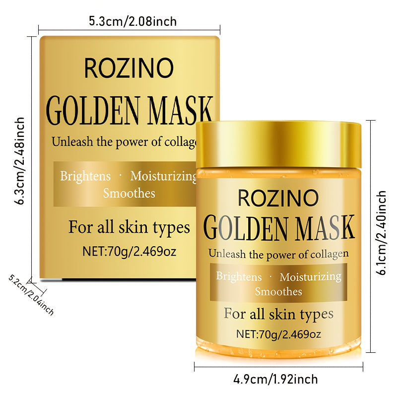 Golden Collagen Off Face Mask-Instant Facial Lift Mask Overnight, Moisturize Firm, More Radiant. Look Reduced Black Spot Discoloration Appearance and Wrinkles Appear, Improved Skin Redness, Dull, Loose and Large Pores Signs.