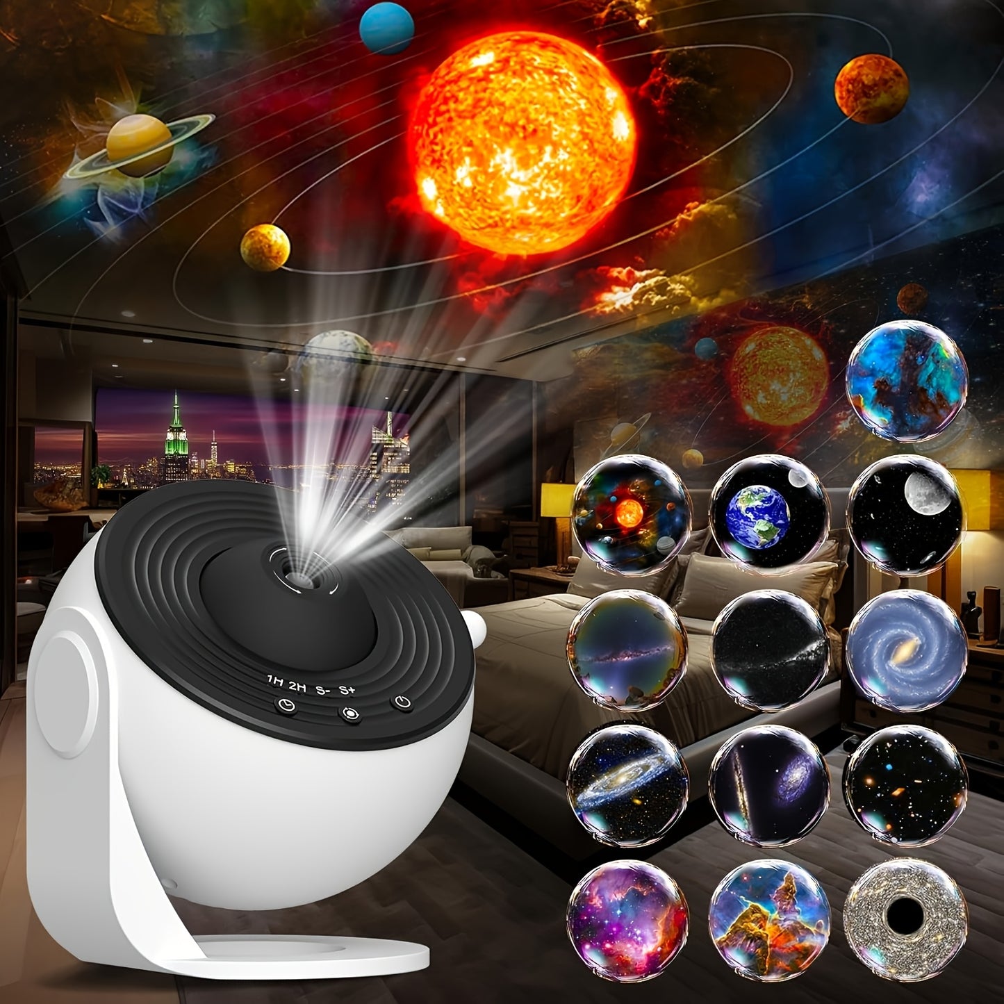 NEW Arrivals 13 Modes - High Definition Planetarium for galaxy Starlight Projector -6W 360 ° Rotating Solar System Projector With Adjustable Focus And Timer, USB Power For Bedroom Decoration, Suitable For Bedroom And Living