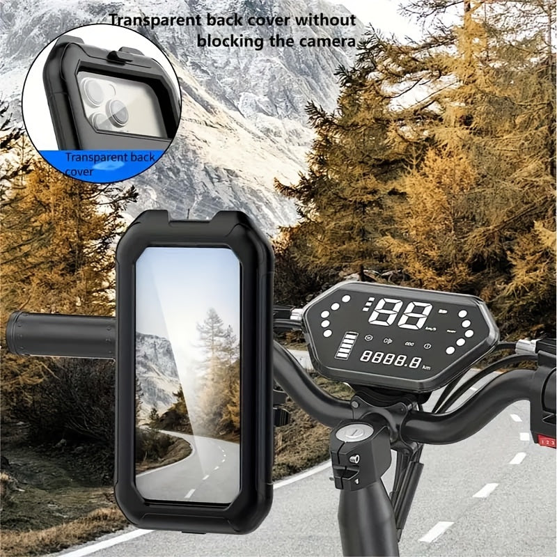 360° Rotating Waterproof Electric Bike Mobile Phone Holder Battery Motorcycle Bicycle Mountain Bike Rider Car Shockproof Mobile Navigation Holder
