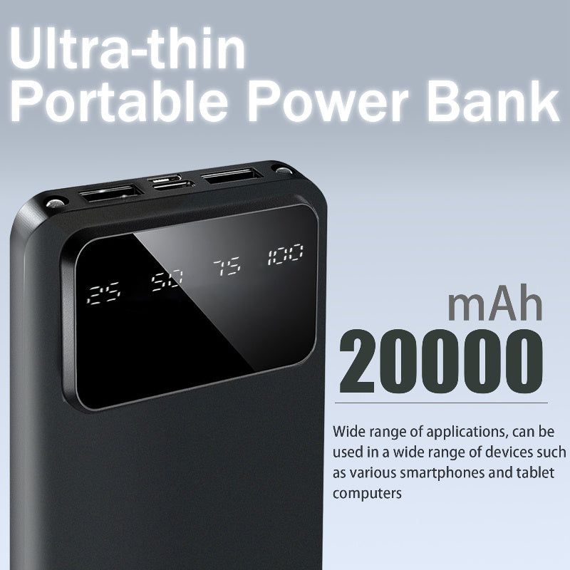 High-Capacity Portable Power Bank with 10000/20000Mah, Ideal for Charging Android Devices And Mobile Phones, Featuring an LED Display, Dual Output Ports, And Available in Various Colors