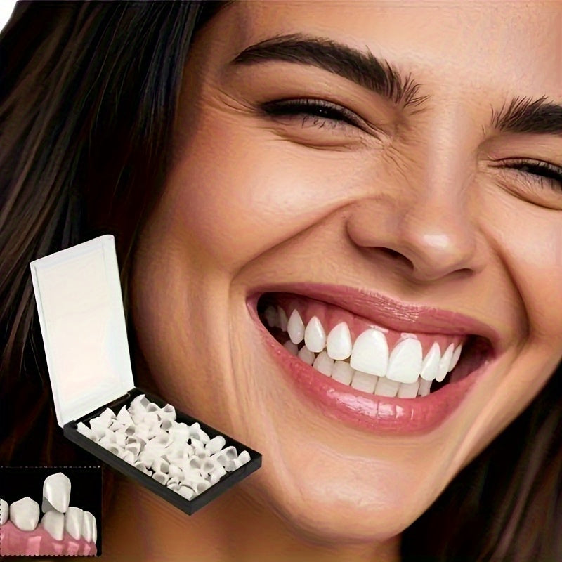 24 PCS Set Including 12 Front Teeth + 12 Back Teeth, Decorative Dentures, Reusable Upper and Lower Jaw Set, Odorless and Comfortable Oral Appliance