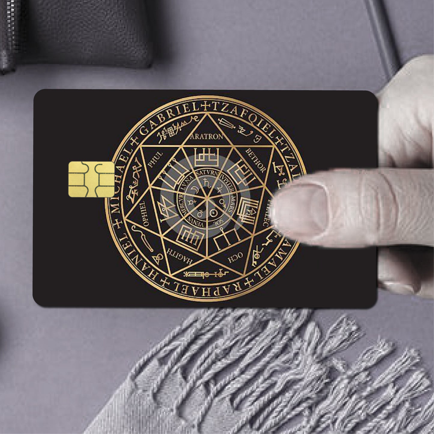 Secret Society  Mysterious And Exquisite Pattern Credit Card Sticker Set, 2pcs in 1 Set of Credit Card Stickers, Debit Card Skins, Bank Card Fun Skins, Holiday Gifts, Frosted Texture Feels Comfortable, Skins Are Suitable for