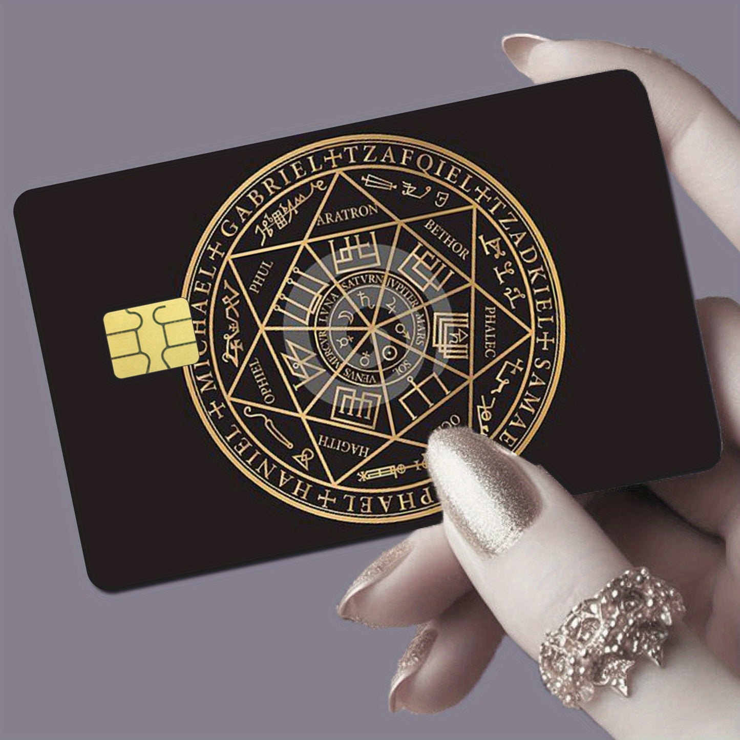 Secret Society  Mysterious And Exquisite Pattern Credit Card Sticker Set, 2pcs in 1 Set of Credit Card Stickers, Debit Card Skins, Bank Card Fun Skins, Holiday Gifts, Frosted Texture Feels Comfortable, Skins Are Suitable for