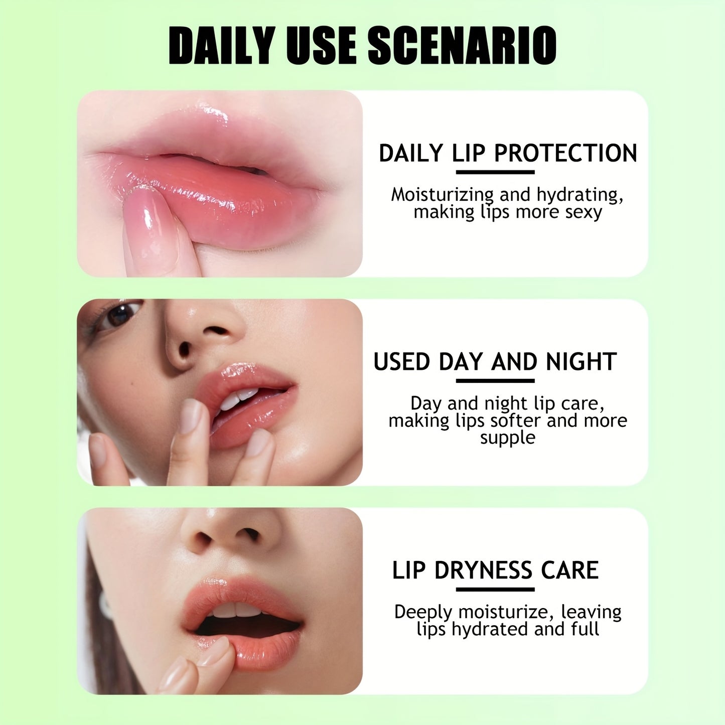 10 PCS Set Natural Aloe Vera & Collagen Lip Masks for Women - 30-Minute Deep Hydration, Plumping & Moisturizing with Aloe Essence, Collagen & Vitamin C, Soft Adhesive Film for Smooth Lips