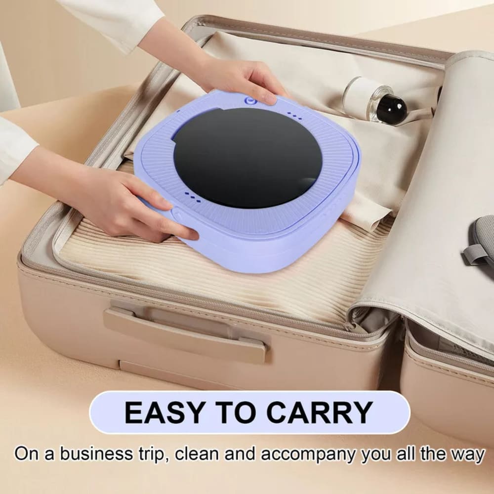 Portable Foldable Mini Washing Machine with Blue Light | Fast 10-Min Cleaning for Small Laundry | Ideal for Underwear, Socks, Towels, Travel & Dorm Use | Compact Washer with Spin Assist