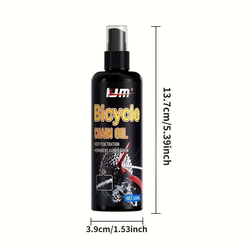 100ml KJM Bicycle Chain Lubricant - All-Weather Protection for Mountain/Road Bikes, Front Fork Chain, Cycling Accessories, Door Lock Core Lubricant, Plastic Material, No Battery Needed, Easy to Use, Mountain Bike Accessories,