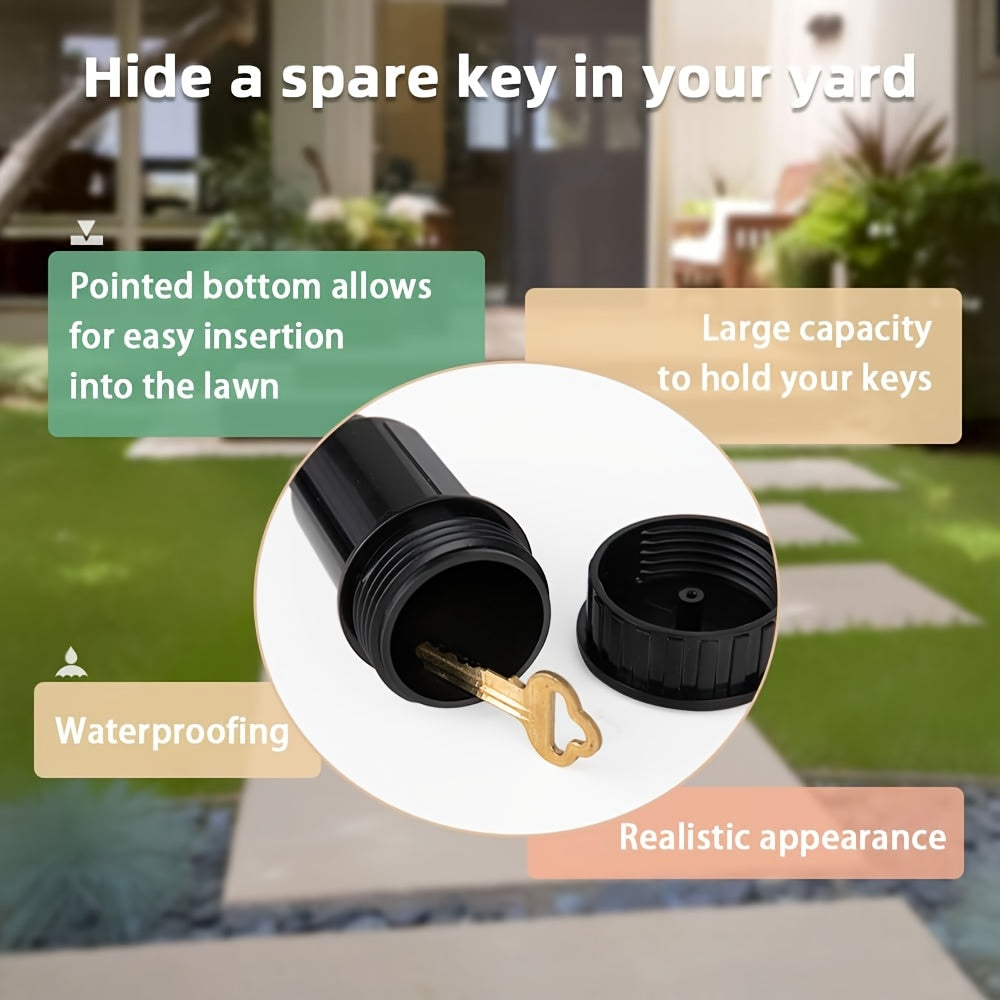 Simulated Sprinkler Key Hider | Waterproof and Rustproof Underground Secret Room, Suitable for Gardens, Lawns, and Courtyards | Durable Outdoor Security Device, Dummy Spare Key Storage, PETG Material