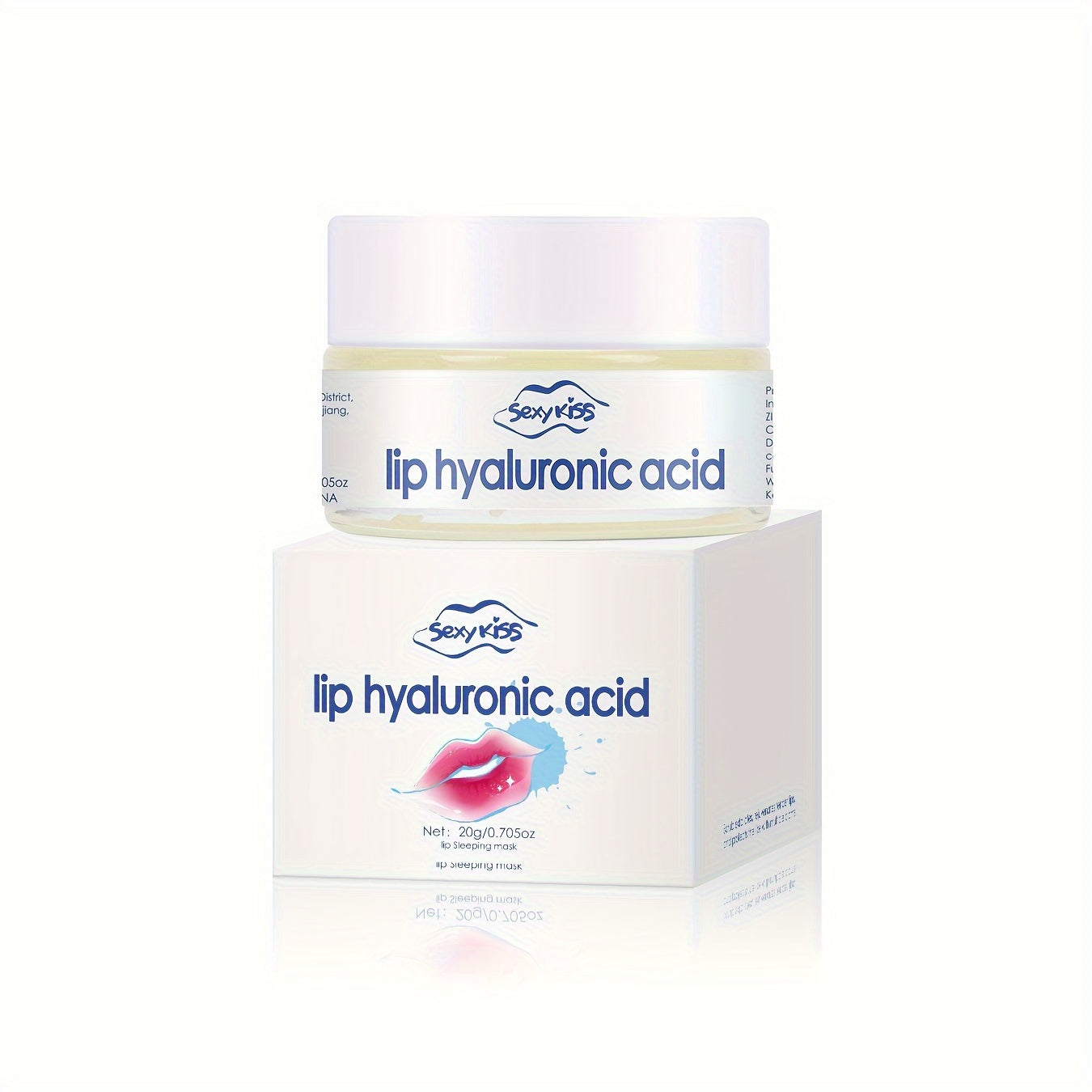 Lip Mask with Collagen and Hyaluronic Acid, 20g Hydrating Overnight Dry Cracked Lips Treatment, Exfoliating and Brightening, Long-Lasting Moisture with Silicone Lip Brush, Day and Night Use, Gift for Women