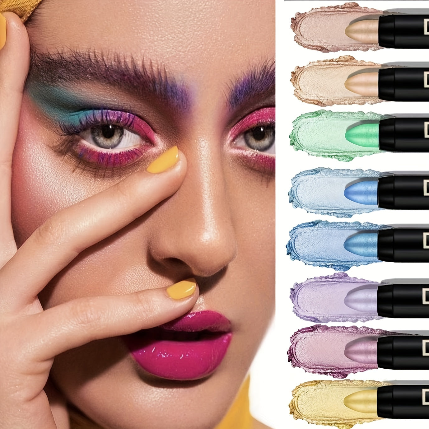 16pcs Colored Pearl Eyeshadow Pencil Eyeliner Highlighter Stick Eyeliner Gel Pencil for Women Make-Up Tools Sets