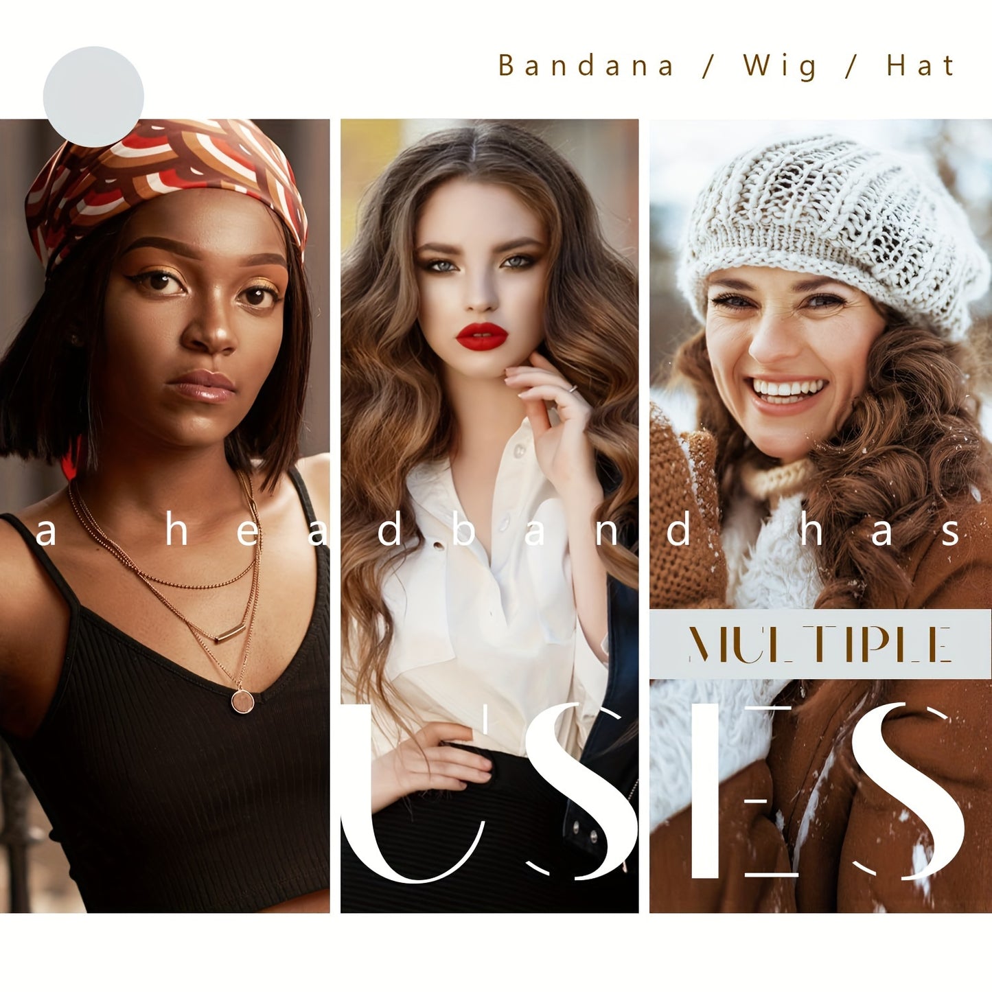 3pcs Velvet Hair Ties Set - Exclusive Female Hair Accessories, Comfortable Breathable Non-Slip Bands Suitable for Headpiece Fixing - Can Be Used for Headpiece Stand / Head Model Display