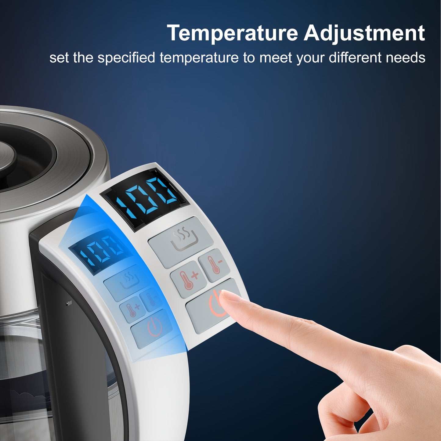 Electric Kettle with Temperature Control, LED Indicator Lights, Glass Tea Kettle & Hot Water Boiler, 360° Swivel Base,, Stainless Steel, 1.7 Liters, 3000W, Sleek Design, Modern Kettle, Highquality Build, Fast Boiling Kettle,