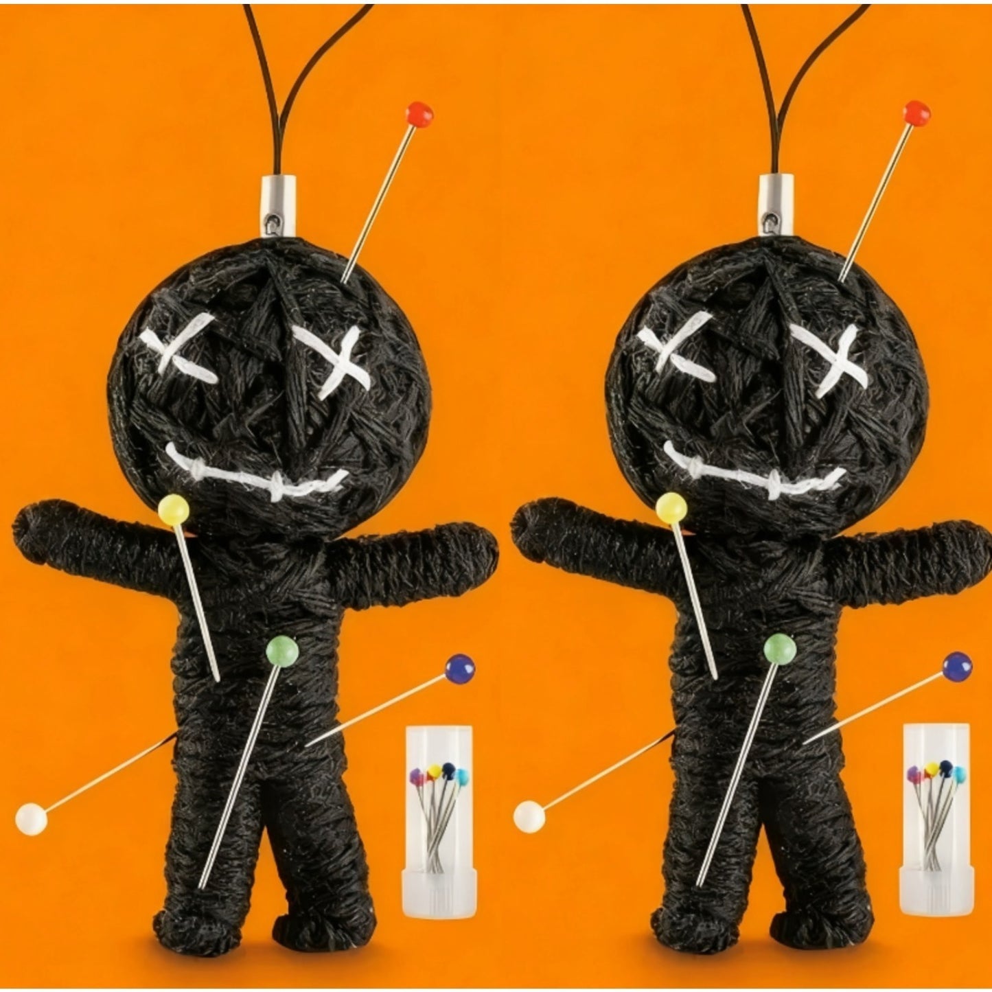 2 Sets of Knitted Voodoo Woven Ornaments Occult Party | Each Set Includes 5 Needles - Black Humor Style, Suitable for Parties or Joke Occasions, Boho Fabric Style