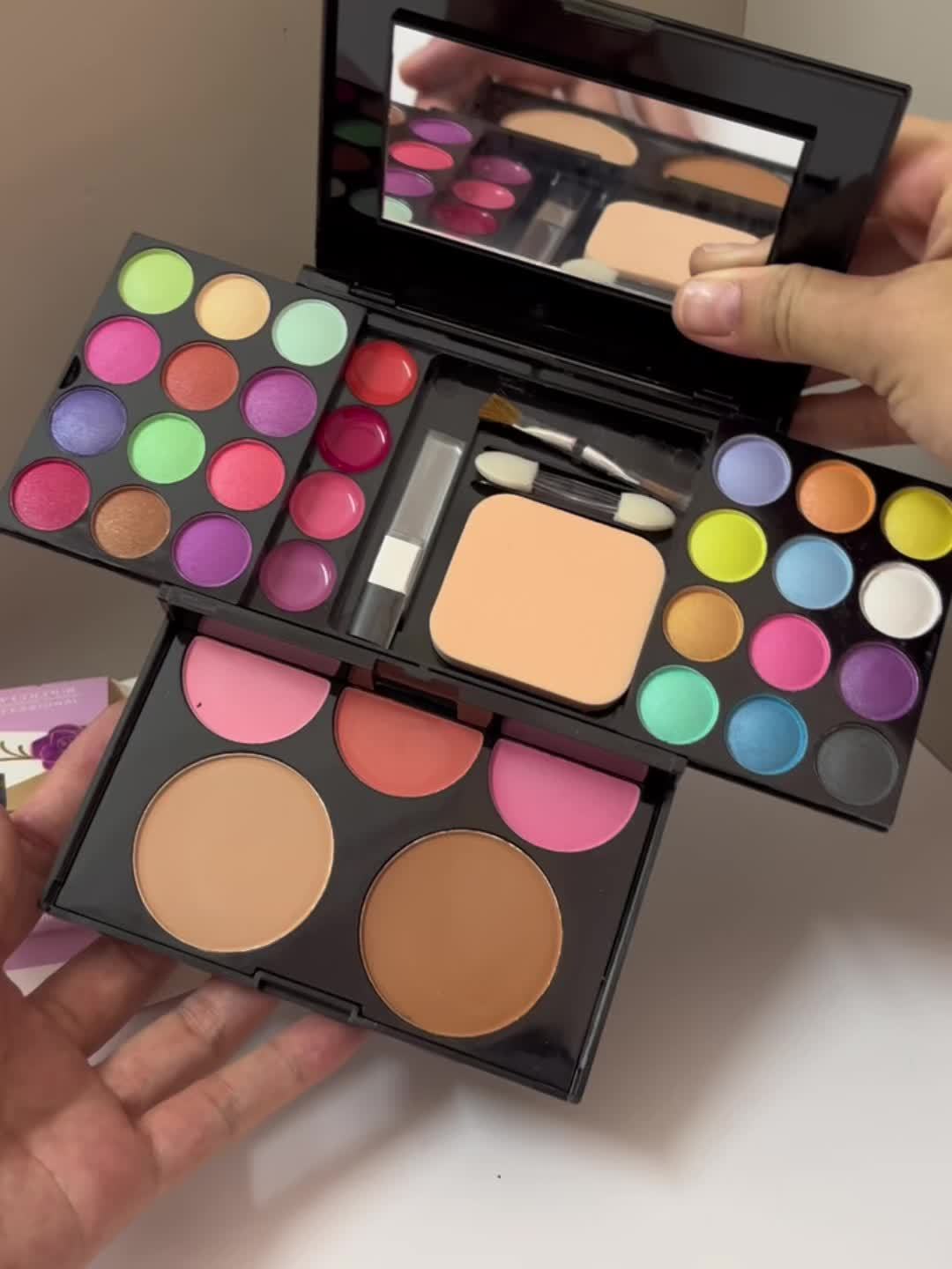 Multifunctional Makeup Palette - 24 Eyeshadows + 3 Blushes + 2 Contour Powders + 4 Lip Glosses + Brush | Compact And Portable Set | Waterproof And Natural End