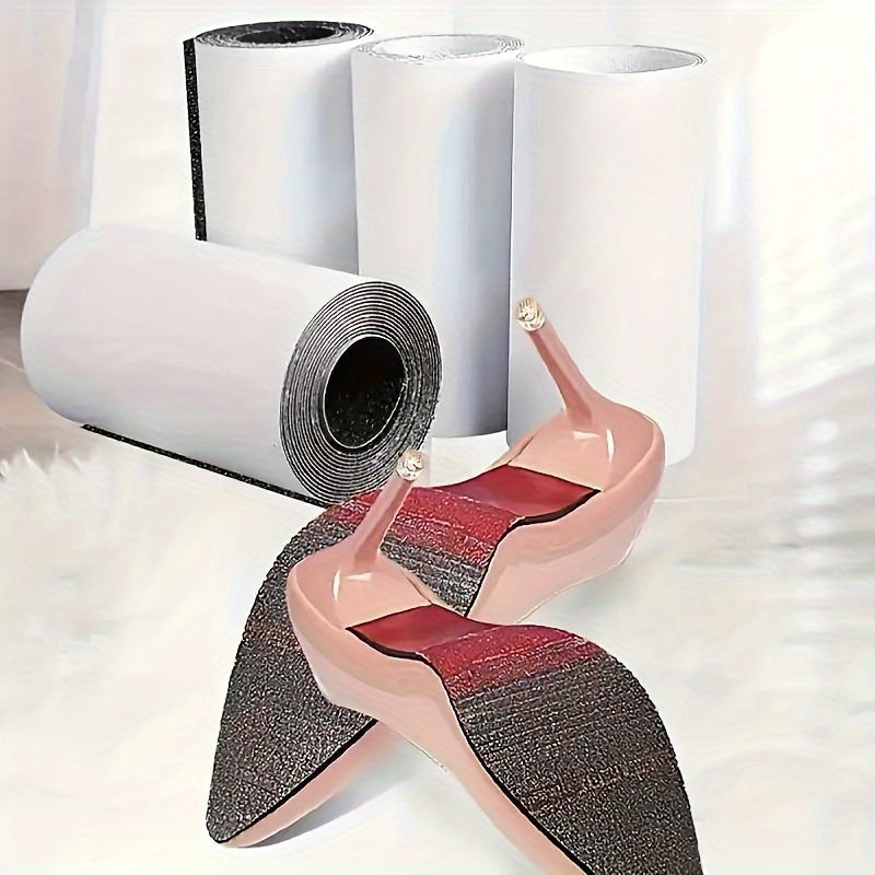 1 Roll of High Heel Sole Anti-Slip Black/White Color Pads, Noise-Reducing And Sole Protection Tape Film Stickers, Wear-Resistant Self-Adhesive Anti-Slip Stickers, Extended Anti-Slip Stickers for Outdoor Slippery Roads