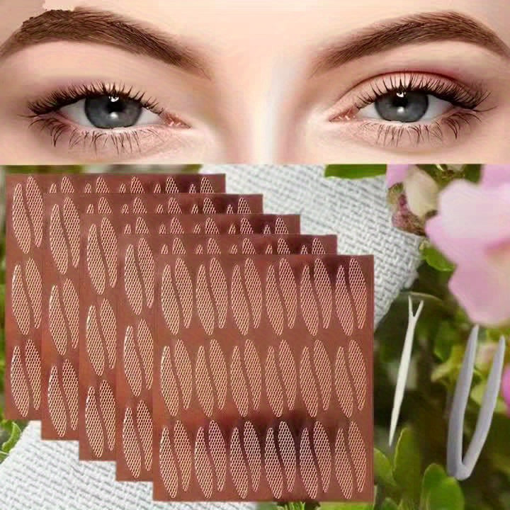 NEW 36 PCS Droplet-Shaped Double Eyelid Stickers + Tweezers + Fork Designed to Enhance The Appearance of Round, Naturally Large Eyes. For Sagging Eyelids They Feature a Curved Design for Easier Application