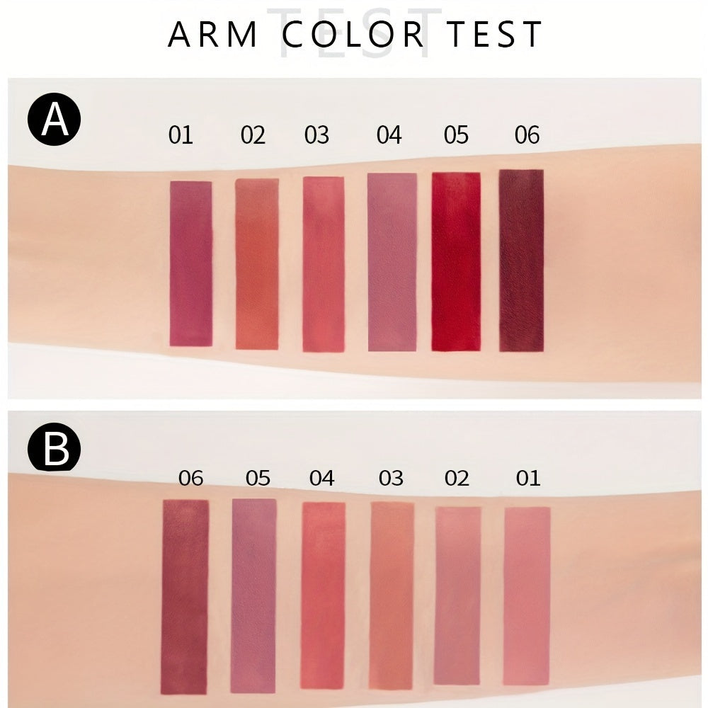 NEW 6 PCS Set Matte Liquid Lipstick - Waterproof Long-Lasting Full Coverage Lip Gloss, Non-Stick Formula with 6 Shades (, Nude, Burgundy, Deep, Plum,) - Lip Tint Kit for  Lips & All Light Types